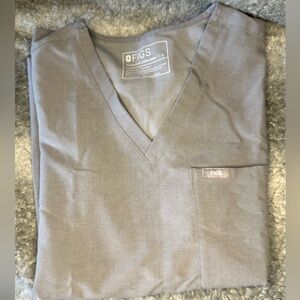 Figs Charcoal V-Neck Scrub Top